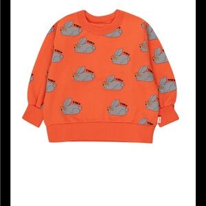 Orange Sweatshirt with Bunny Print